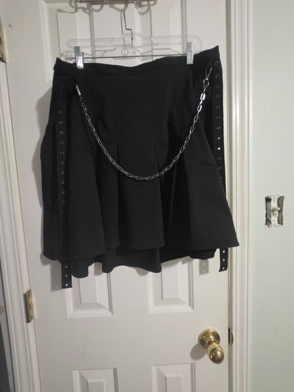 Nightfall Pleated Chain Detail Mini Skirt